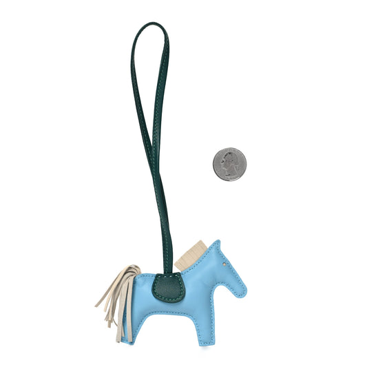 Milo Lambskin Grigri Rodeo Horse Bag Charm PM Celeste Malachite Craie