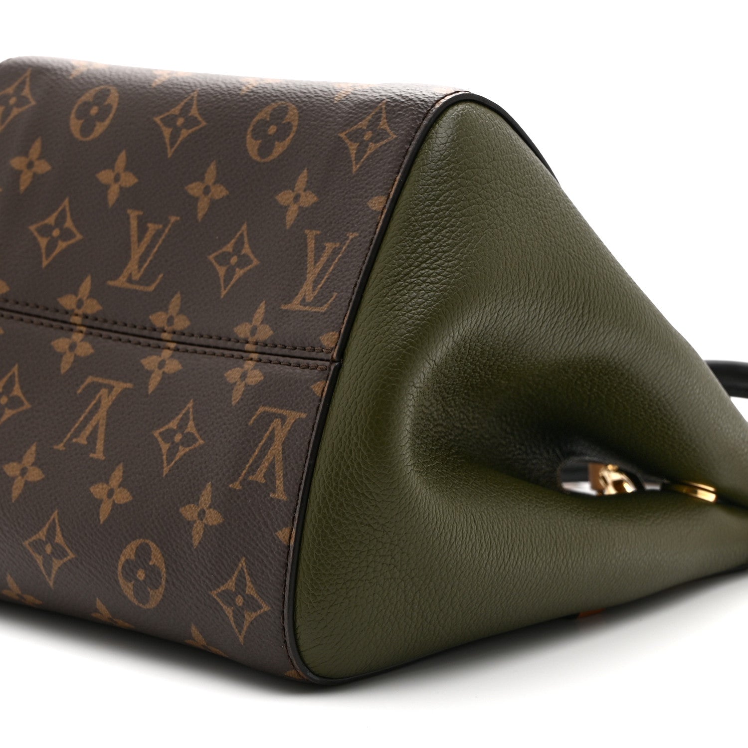 Louis Vuitton Calfskin Monogram Fold Tote PM Cream Khaki Black 9 of 9