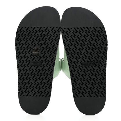 Hermes Epsom Womens Chypre Sandals 38 Vert Jade 5 of 9