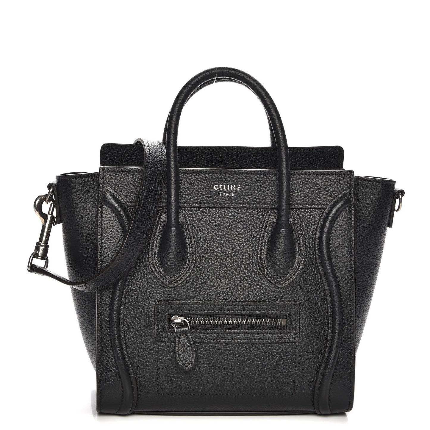 Drummed Calfskin Nano Luggage Black