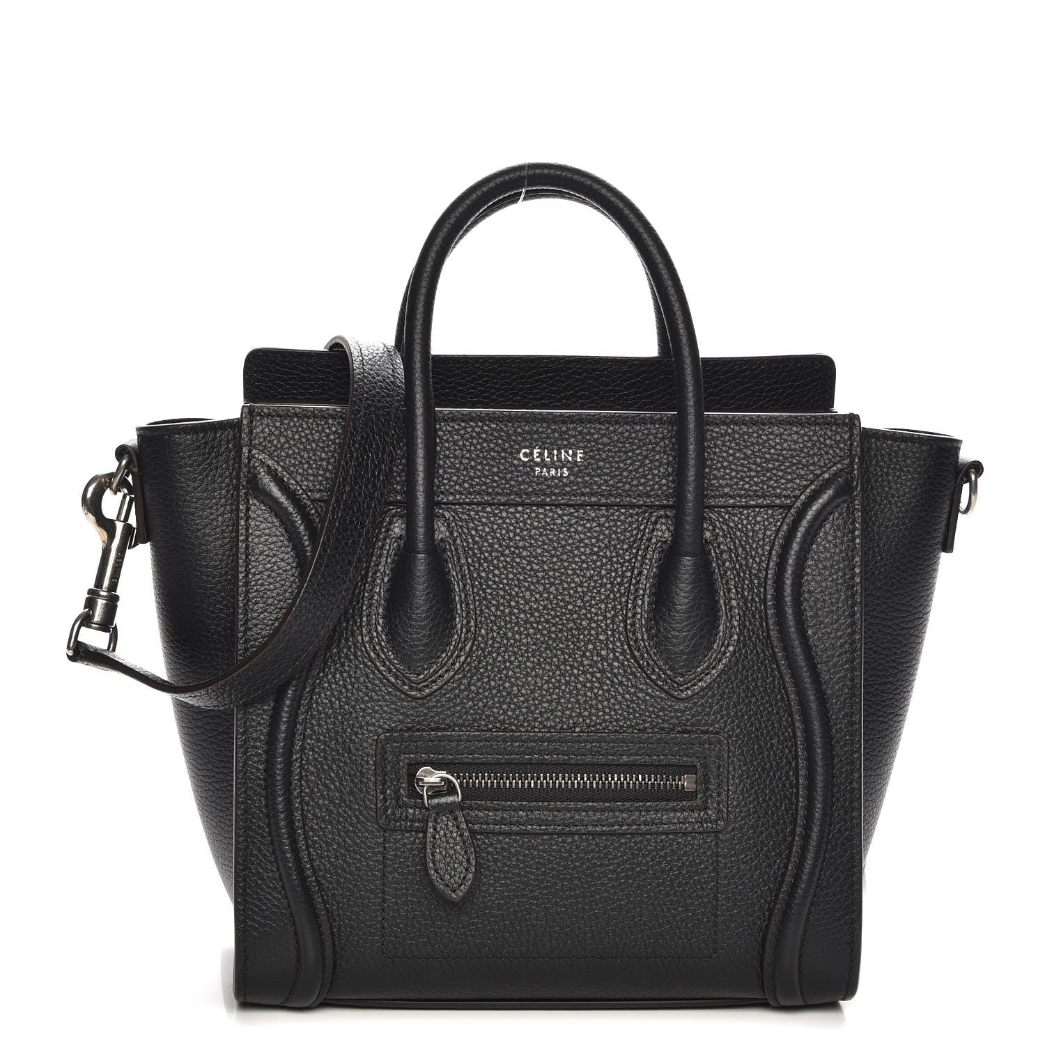 Celine Drummed Calfskin Nano Luggage Black 1 of 7