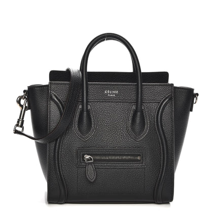Celine Drummed Calfskin Nano Luggage Black 1 of 7