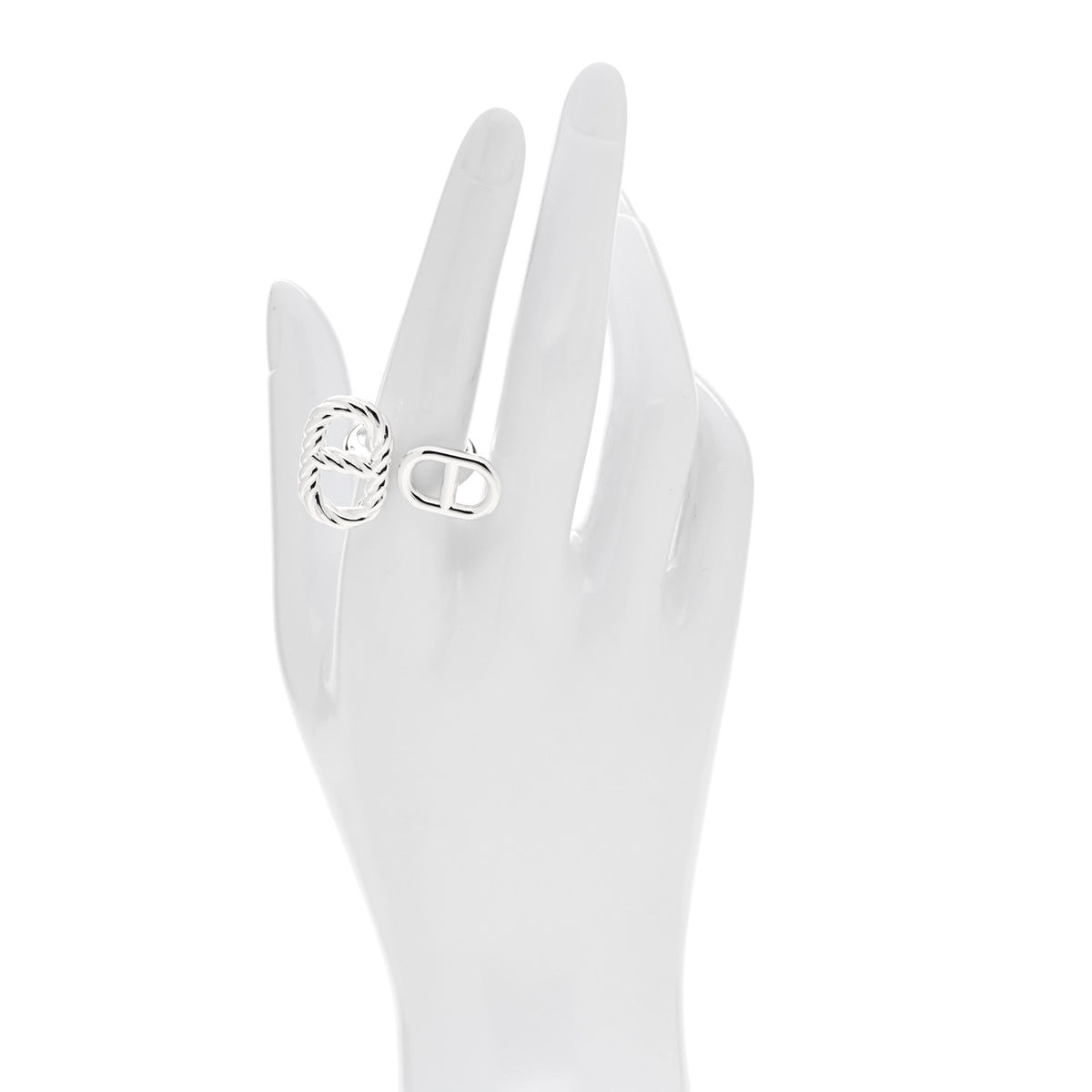 Hermes Sterling Silver Chaine d'Ancre Alea II Twisted Ring  54 6.75 2 of 5