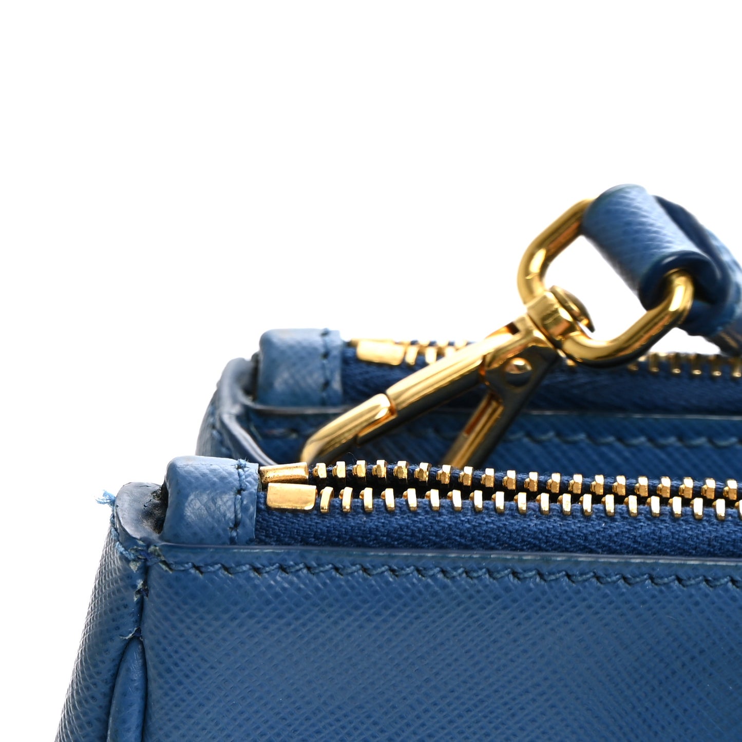Saffiano Small Galleria Double Zip Tote Azzurro