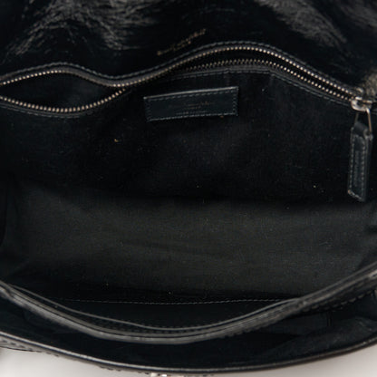Saint Laurent Crinkled Calfskin Matelasse Monogram Medium Niki Chain Satchel Black 5 of 11