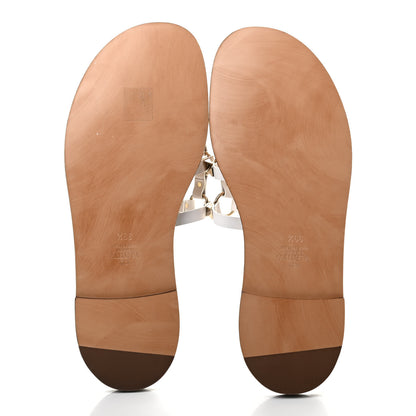 Valentino Garavani Calfskin Rockstud Linked Flat Slide Sandals 39.5 White 5 of 7