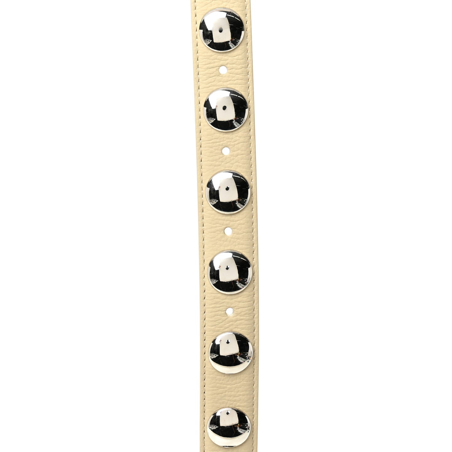 Calfskin Studded Benny Belt 80 32 Dark Ivory