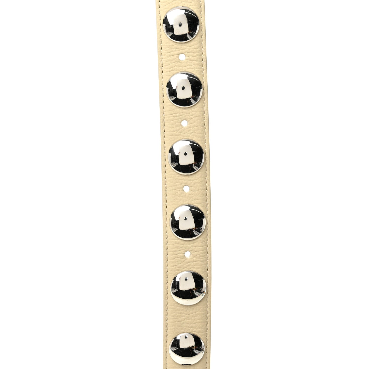 Khaite Calfskin Studded Benny Belt 80 32 Dark Ivory 5 of 6
