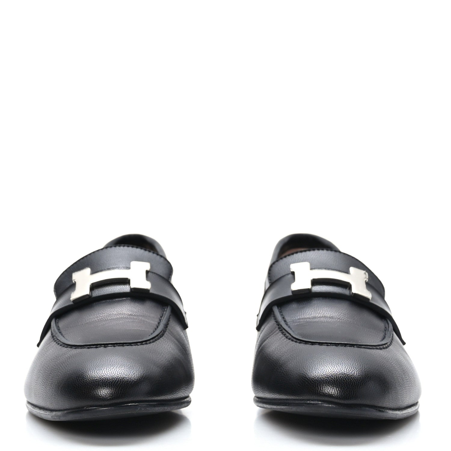 Hermes Goatskin Womens Paris Loafers 36 Black 2 of 9