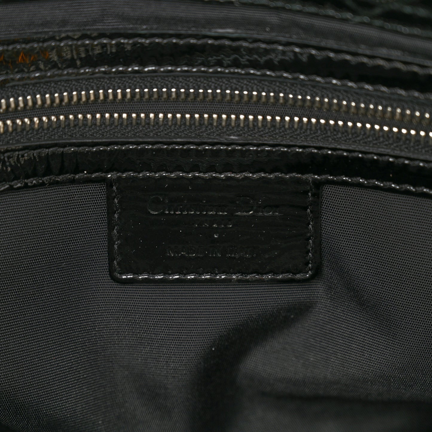 Patent Cannage Large Dior Soft Shopping Tote Black