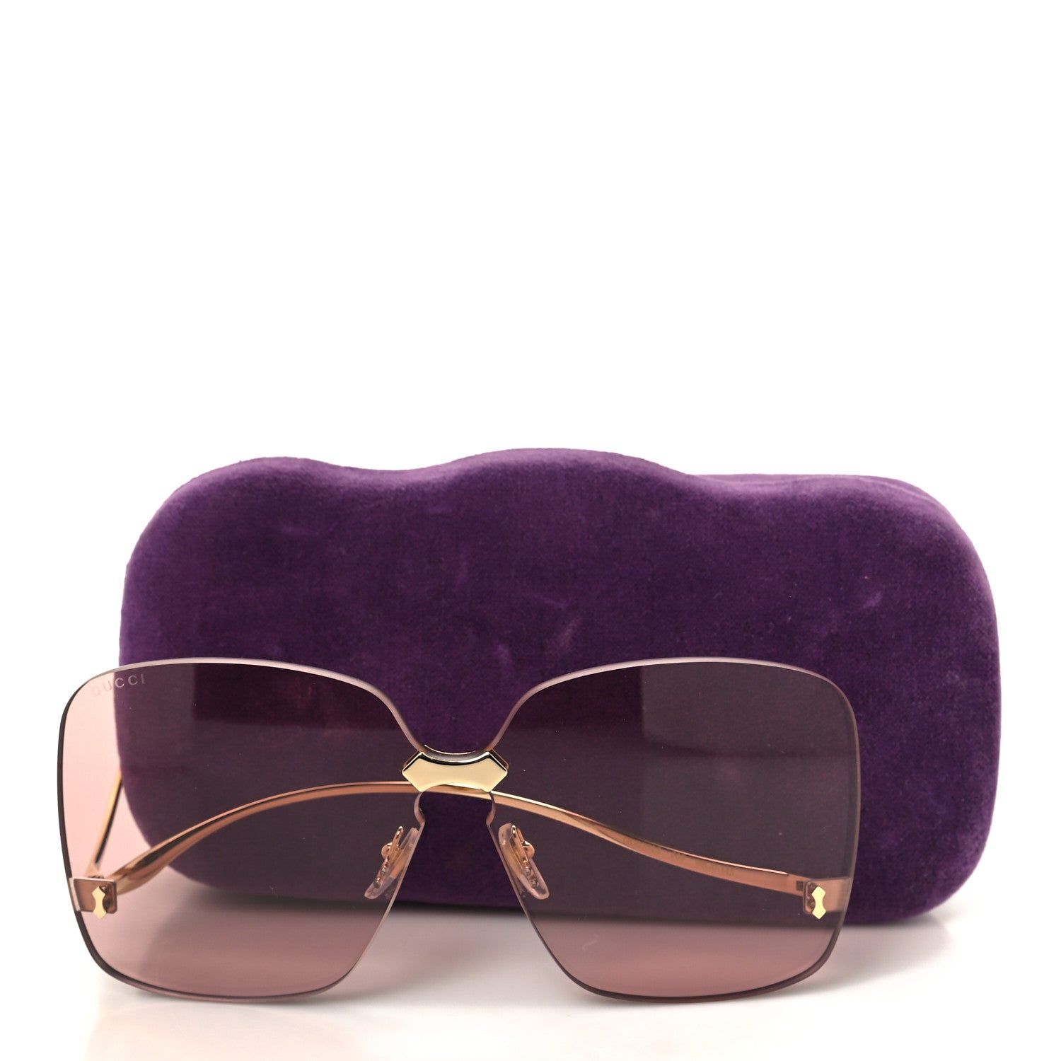 Gucci Rimless Sunglasses GG0352S Gold Flash Pink 8 of 8