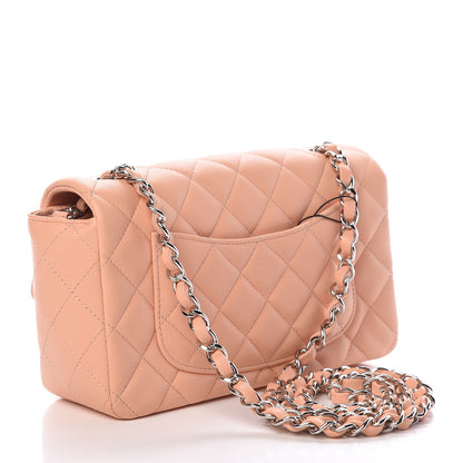 Chanel Lambskin Quilted Mini Rectangular Flap Light Pink 3 of 14