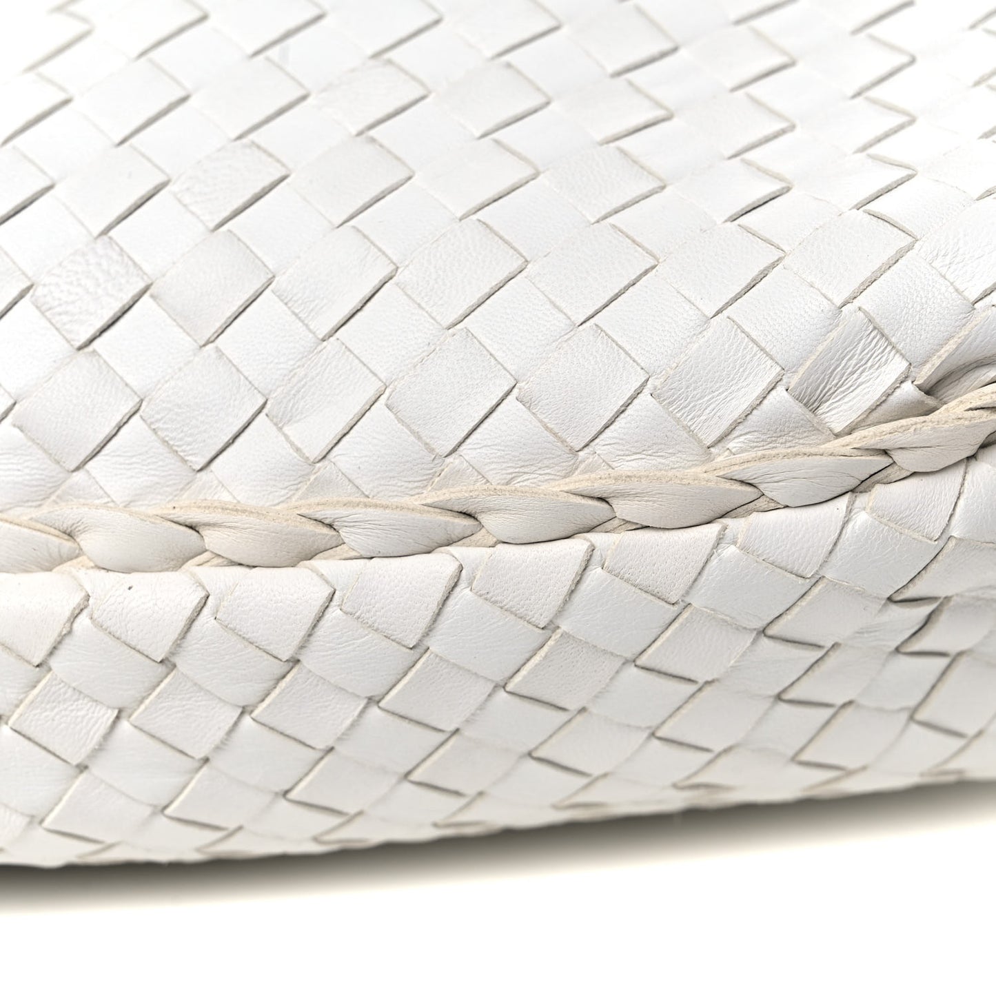 Nappa Intrecciato Maxi Veneta Hobo White