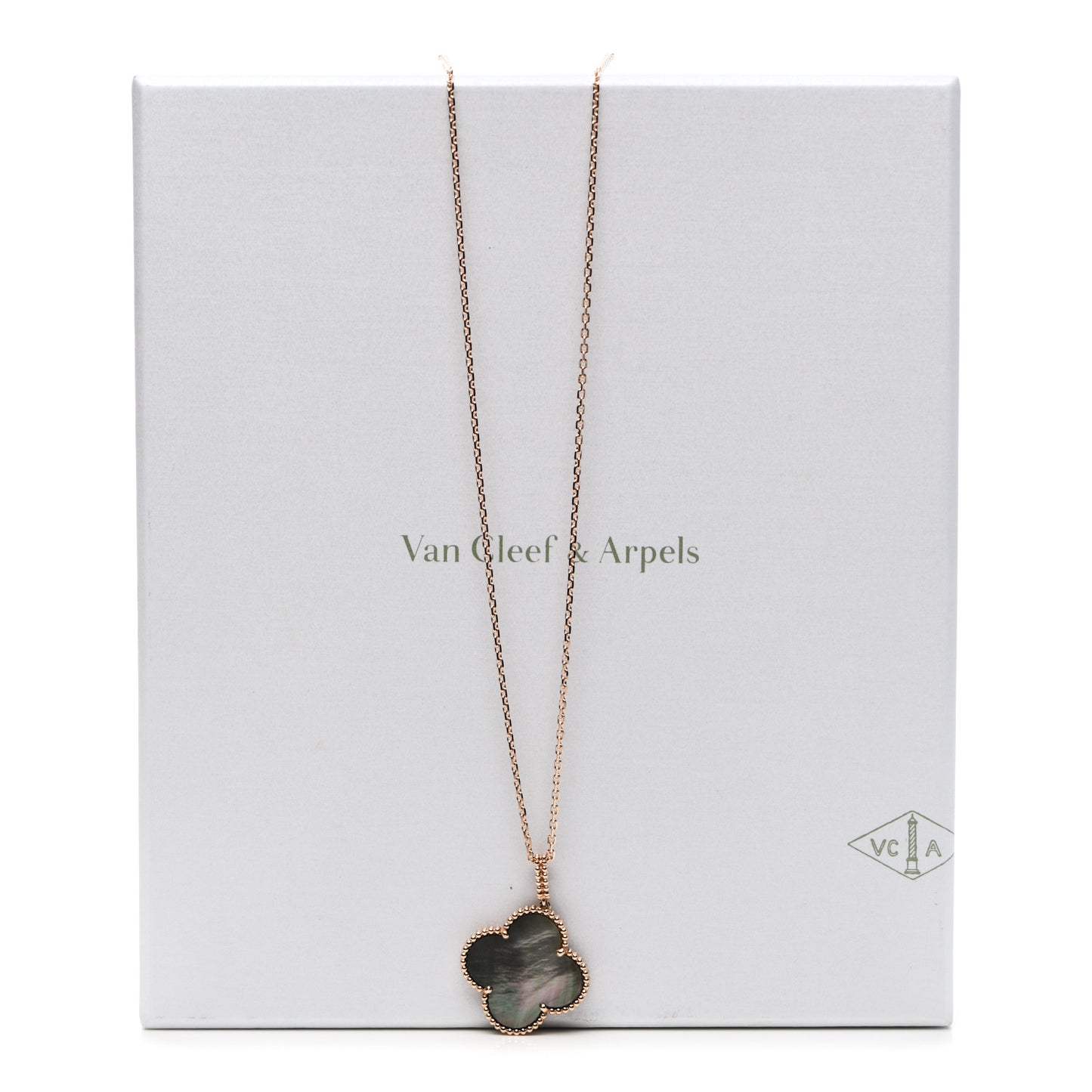 18K Rose Gold Gray Mother of Pearl Magic Alhambra Long Necklace