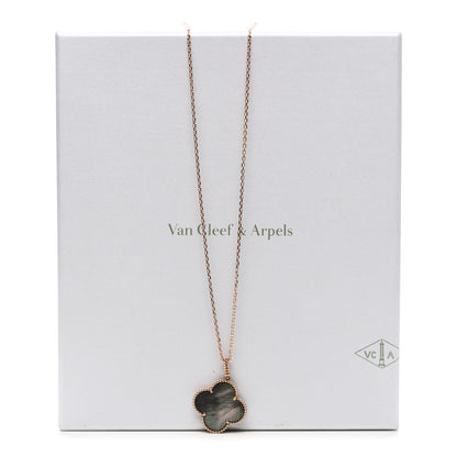 Van Cleef & Arpels 18K Rose Gold Gray Mother of Pearl Magic Alhambra Long Necklace 6 of 6