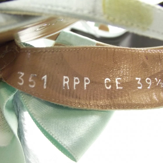 Valentino Garavani Satin Feather Sandals 39.5 Teal 7 of 8