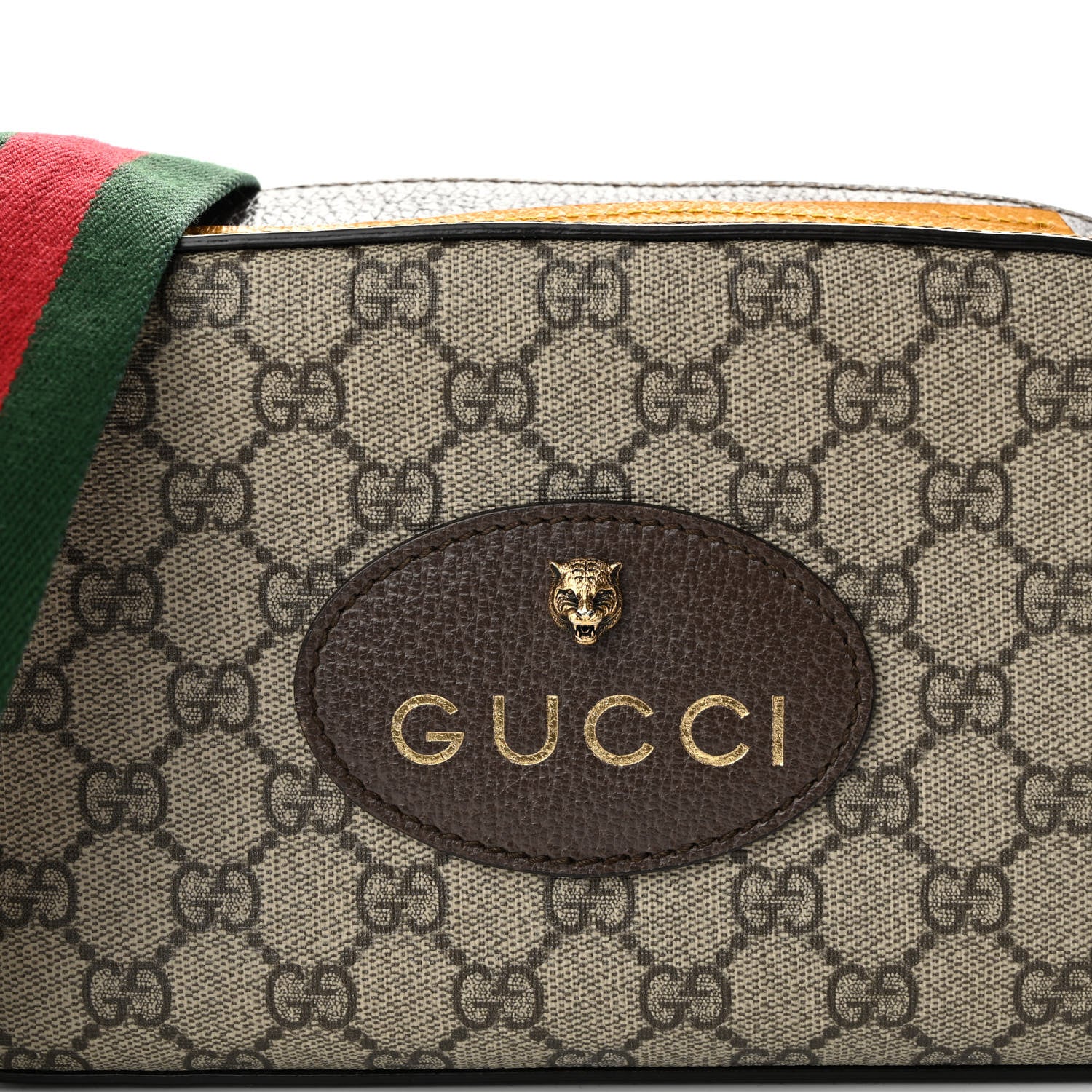 Gucci GG Supreme Monogram Web Neo Vintage Shoulder Bag Beige New Acero Crop 8 of 10