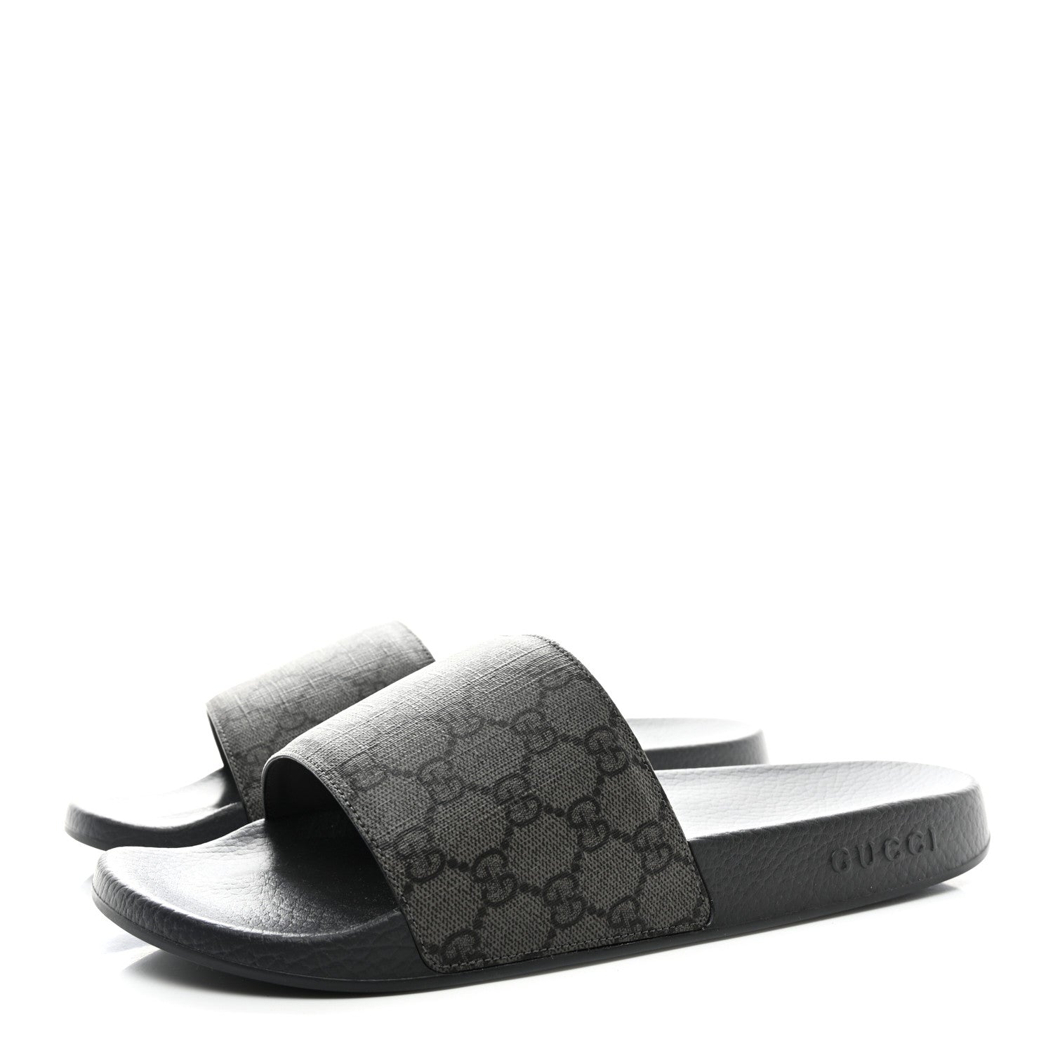 Gucci GG Supreme Monogram Mens Slide Sandals 12 Grey Black 3 of 9