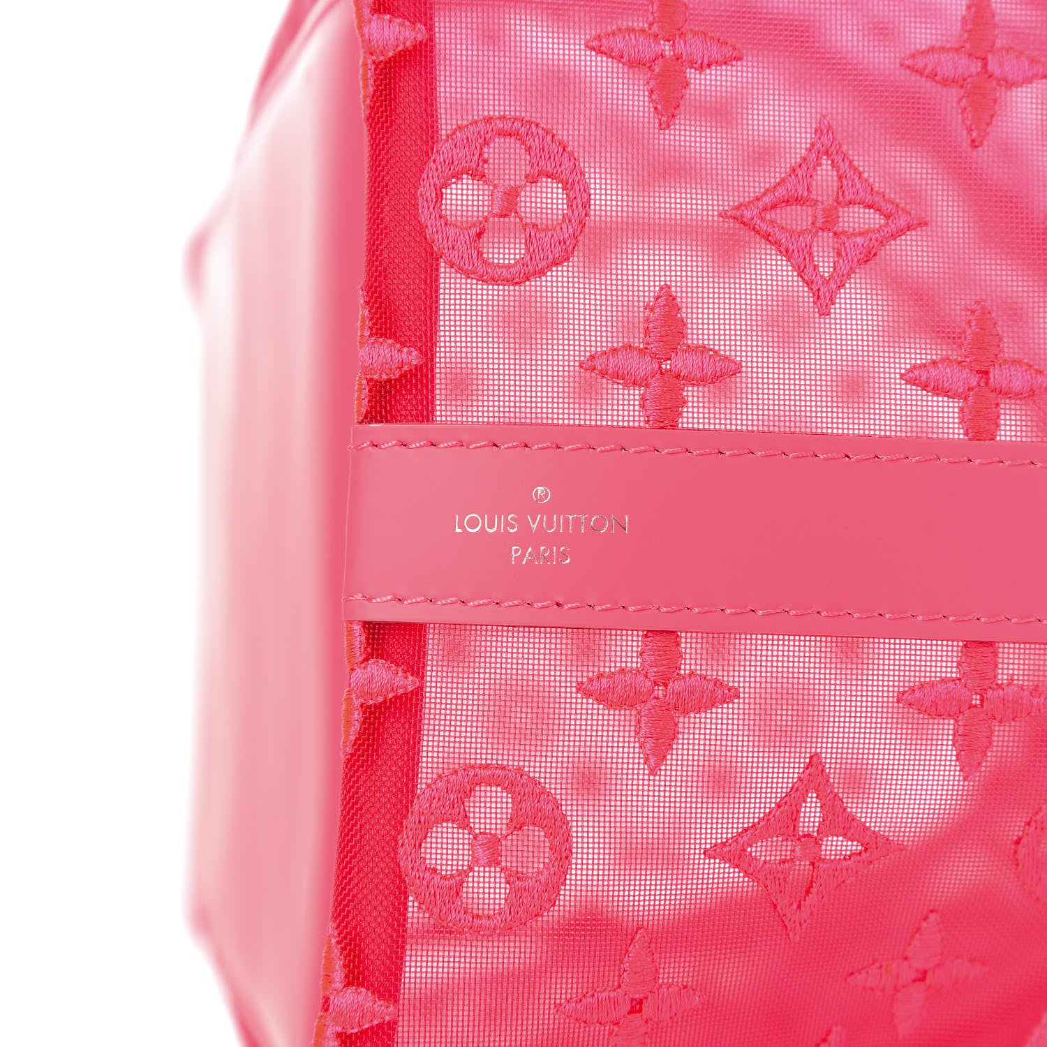 Louis Vuitton Monogram Fluo See Through Keepall Bandouliere 50 Rose 6 of 10
