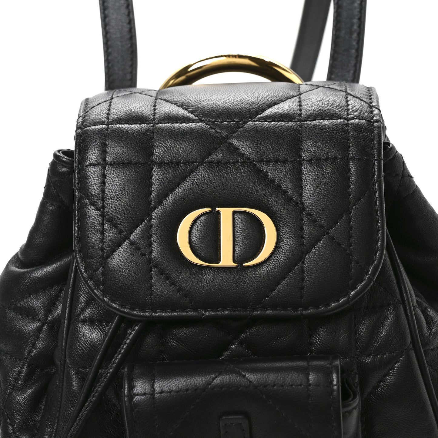 Lambskin Macrocannage Small Caro Backpack Black