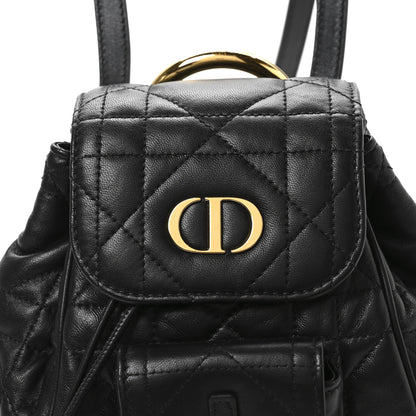 Christian Dior Lambskin Macrocannage Small Caro Backpack Black 8 of 10