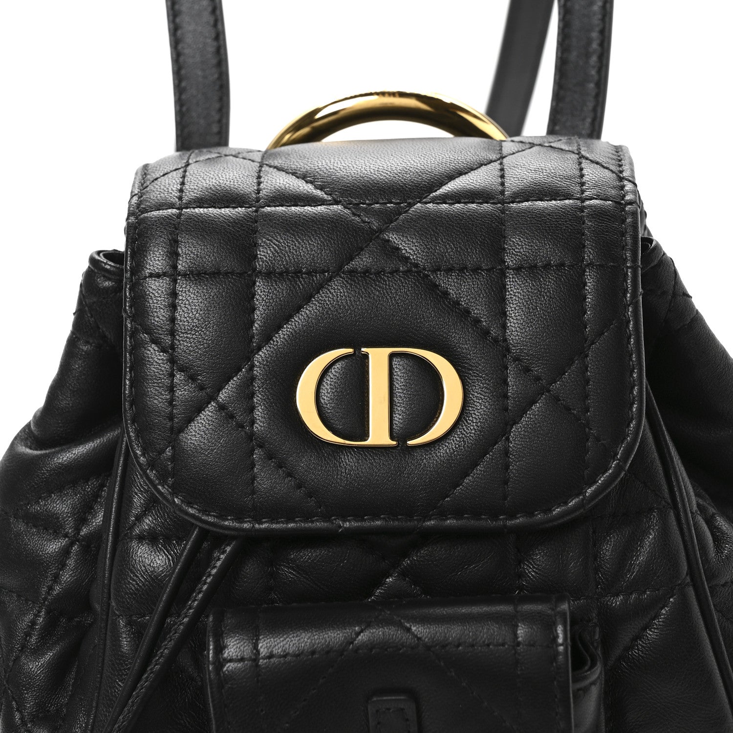 Christian Dior Lambskin Macrocannage Small Caro Backpack Black 8 of 10