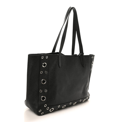 Valentino Garavani Grainy Calfskin Studded Medium Nellcote Shopping Tote Black 4 of 10
