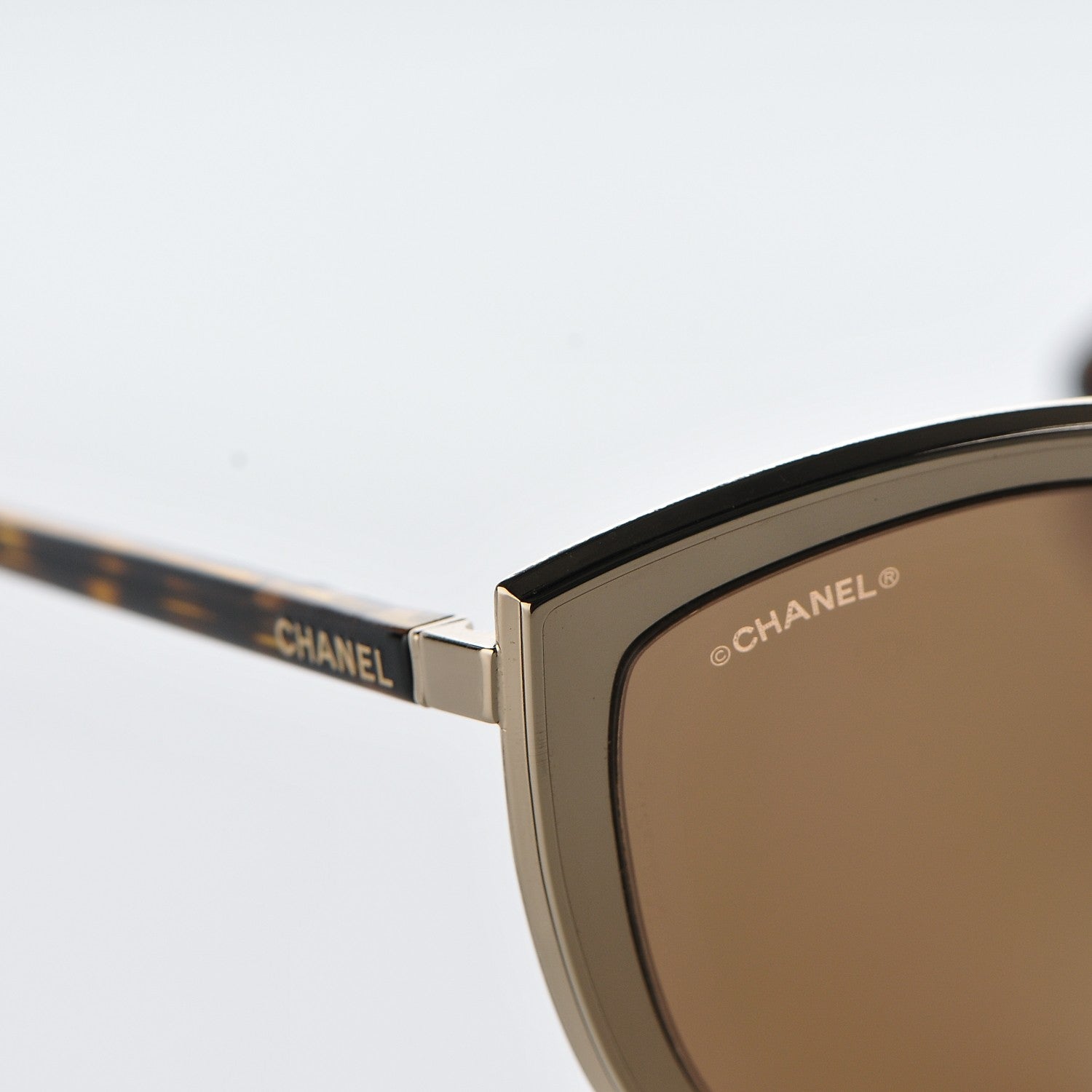Chanel Metal Cat Eye Sunglasses 4222 Gold 8 of 9