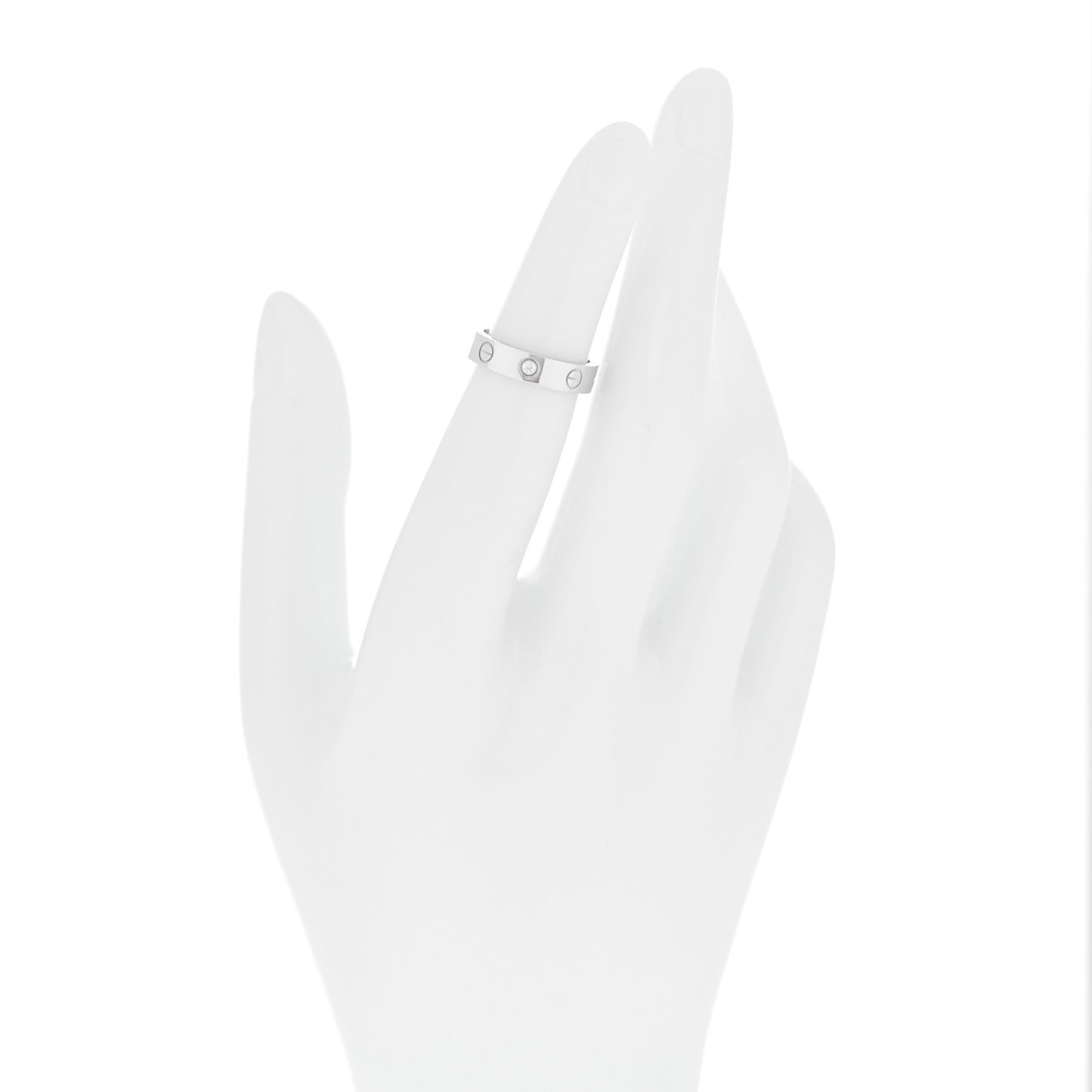 18K White Gold Diamond 4mm LOVE Wedding Band Ring 47 4