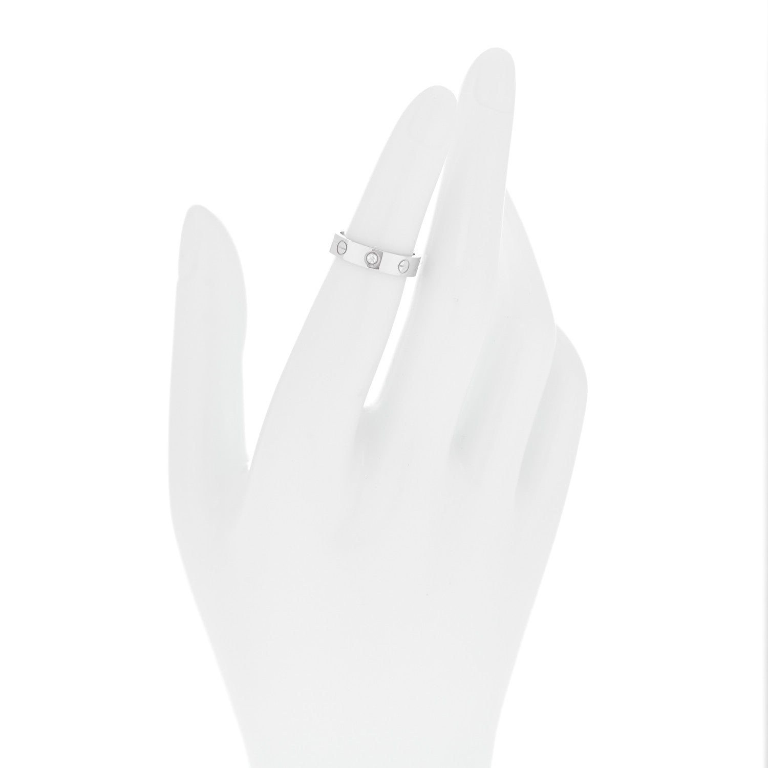 Cartier 18K White Gold Diamond 4mm LOVE Wedding Band Ring 47 4 2 of 4