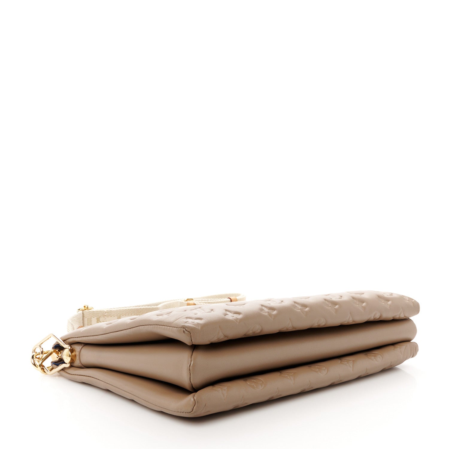Louis Vuitton Lambskin Embossed Monogram Coussin MM Taupe 4 of 12