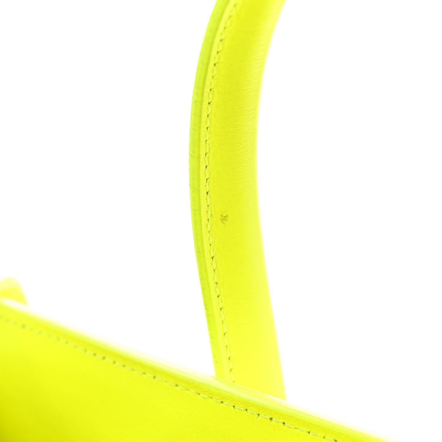 Calfskin Small Sac De Jour Bag Neon Yellow