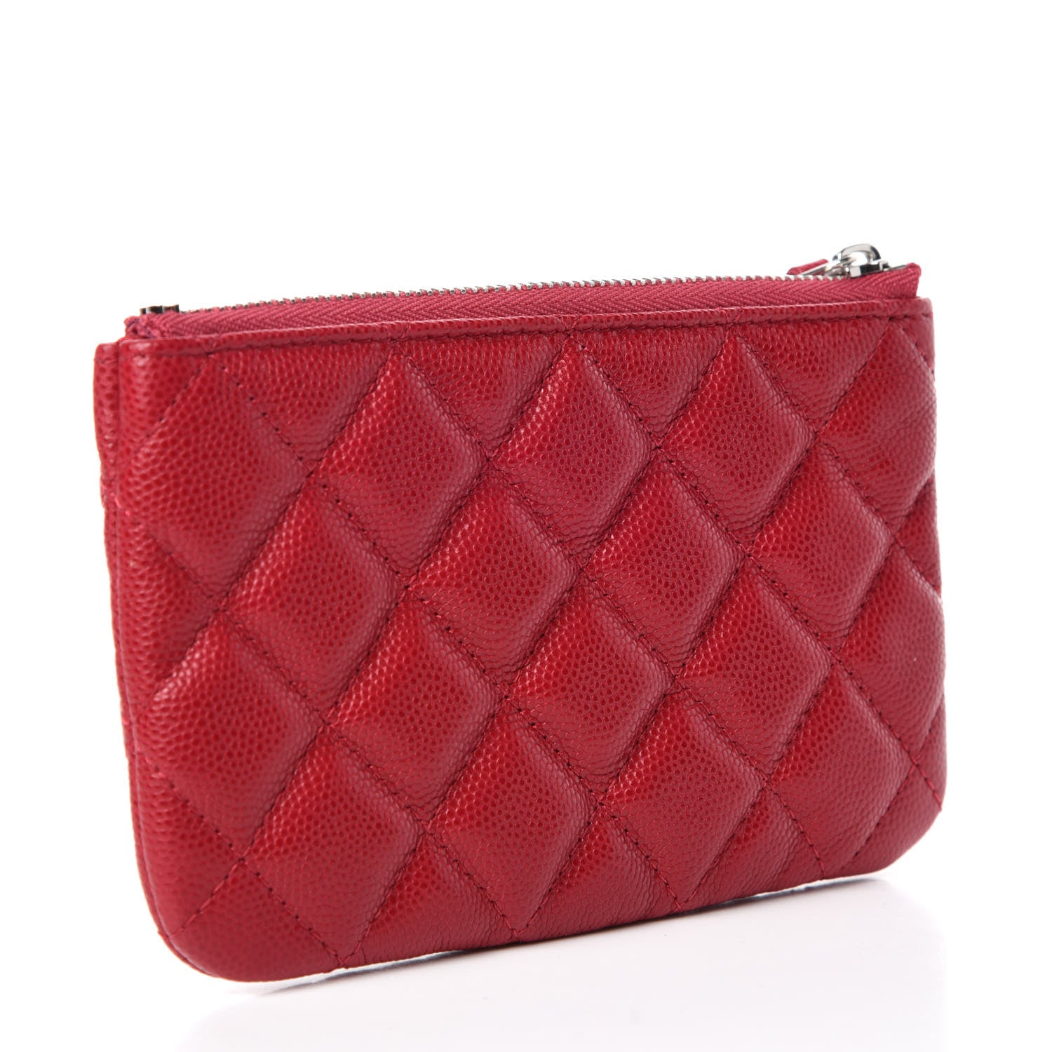Chanel Caviar Quilted Small Cosmetic Case Dark Red 3 of 10