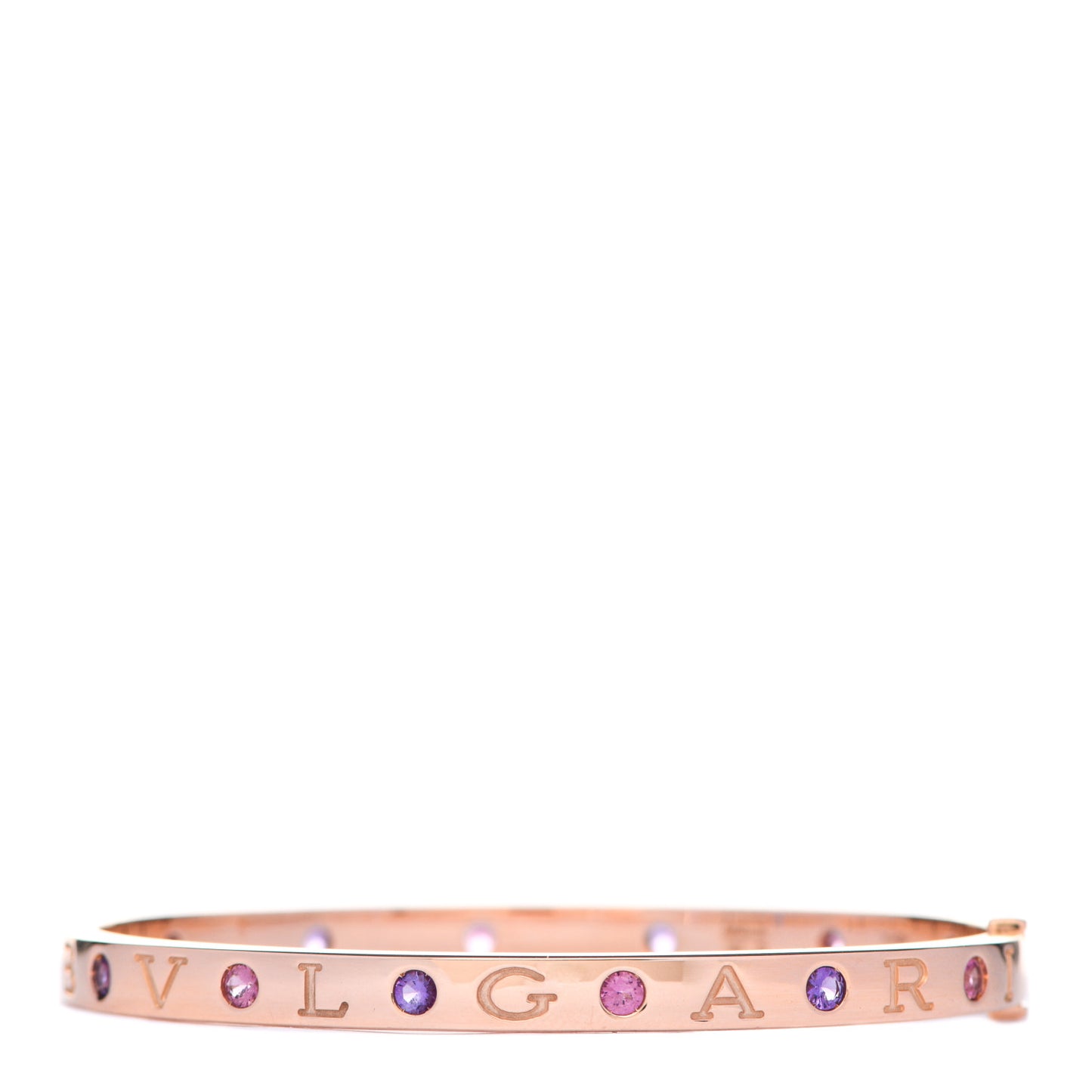 18K Rose Gold Amethyst Pink Sapphire BVLGARI BVLGARI Bangle Bracelet M