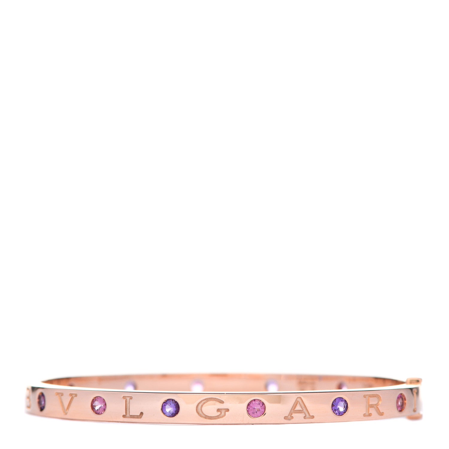 Bulgari 18K Rose Gold Amethyst Pink Sapphire BVLGARI BVLGARI Bangle Bracelet M 1 of 6
