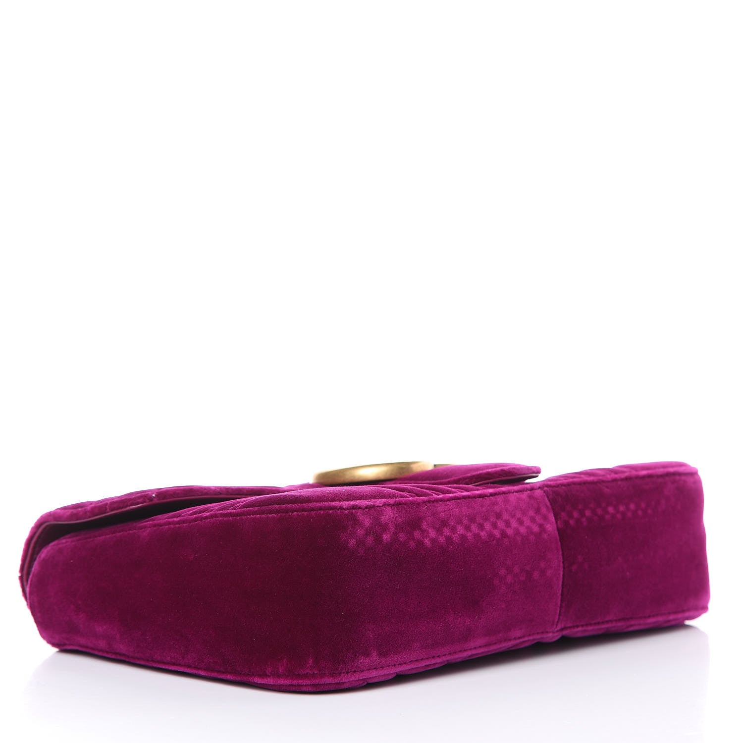 Gucci Velvet Matelasse Medium GG Marmont Shoulder Bag Fuchsia Violet Cyclamen 4 of 11