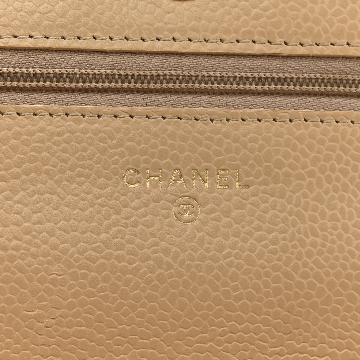Chanel Caviar Quilted Wallet On Chain WOC Beige 6 of 15