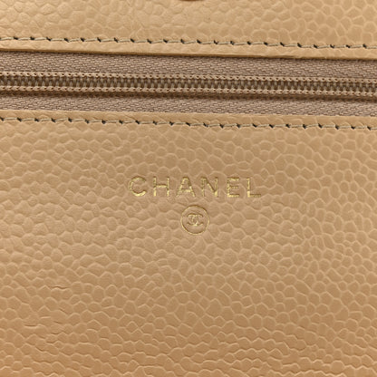 Chanel Caviar Quilted Wallet On Chain WOC Beige 6 of 15