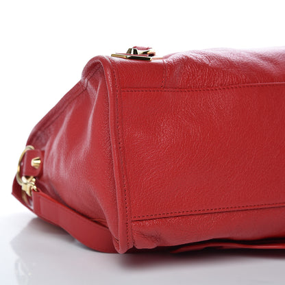 Balenciaga Chevre Gold Metallic Edge Hardware City Rouge Grenade 9 of 10