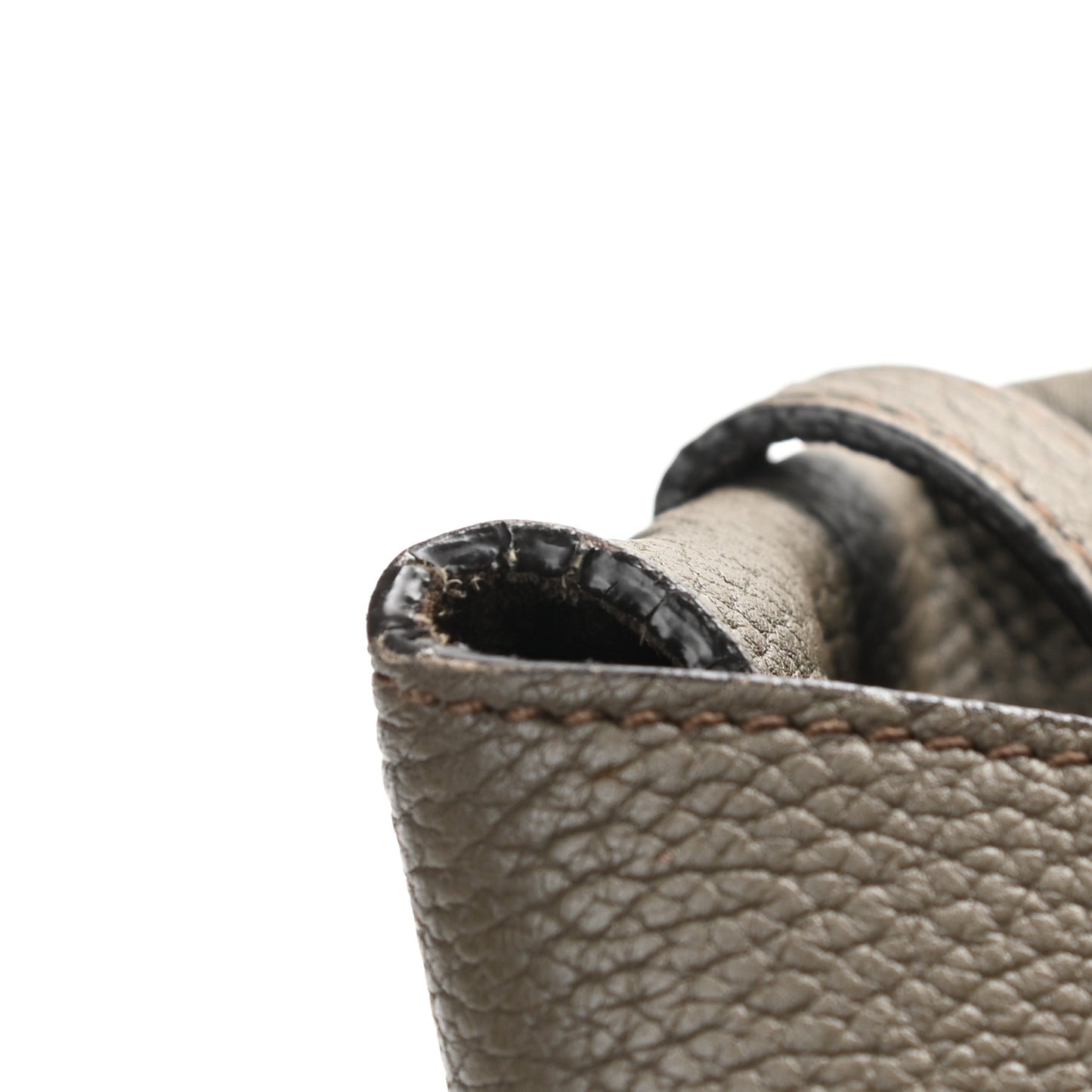 Crisped Calfskin Large Tie Knot Tote Dark Khaki