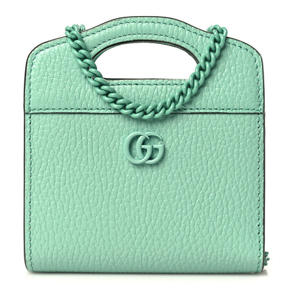 Gucci Dollar Calfskin Enamel Monochrome GG Marmont Top Handle Card Case Wallet Pepperlight Mint 1 of 10