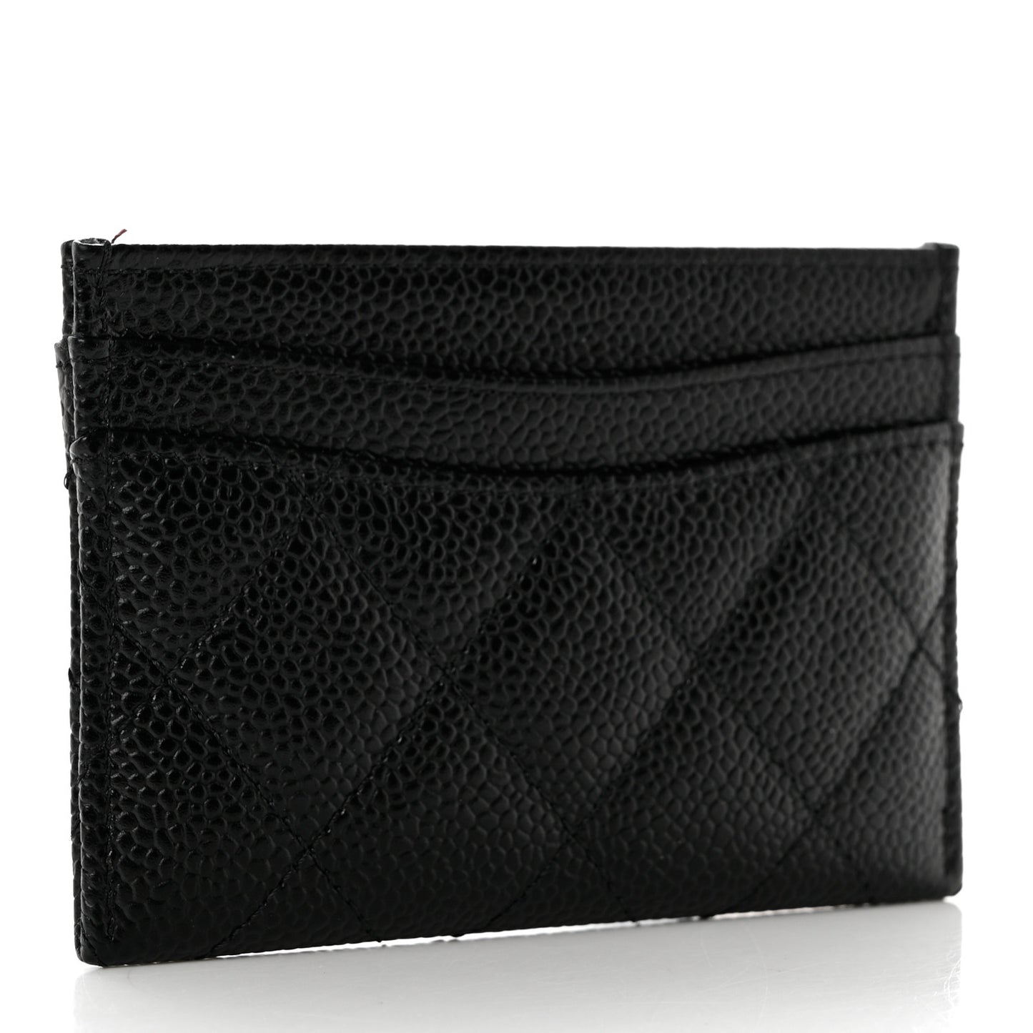 Caviar Quilted Card Holder Black