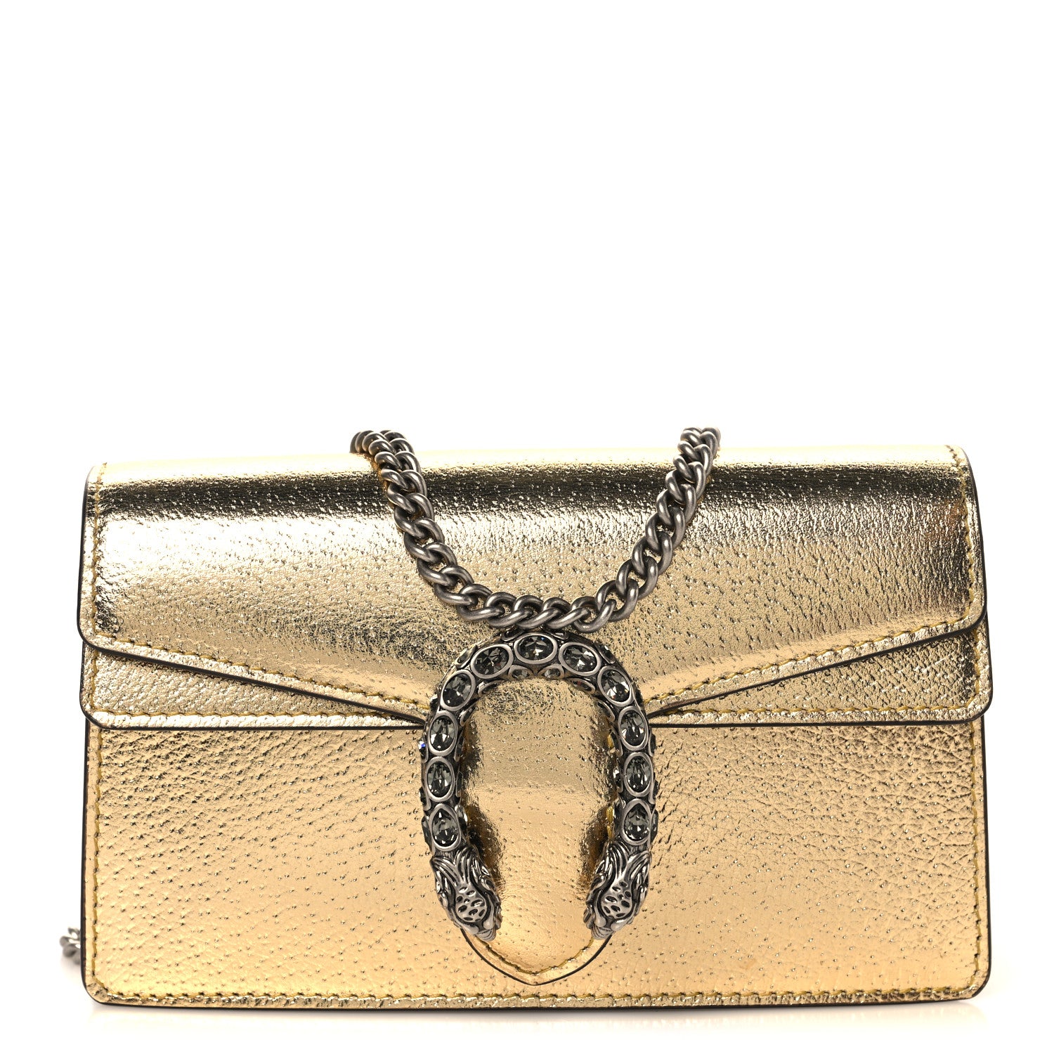 Gucci Metallic Calfskin Super Mini Dionysus Shoulder Bag Gold 1 of 9