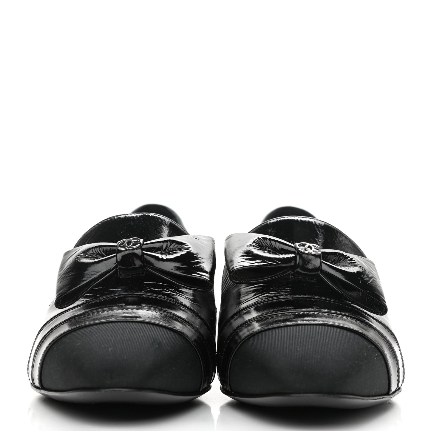 Patent Grosgrain Mocassin Loafers 39 Black