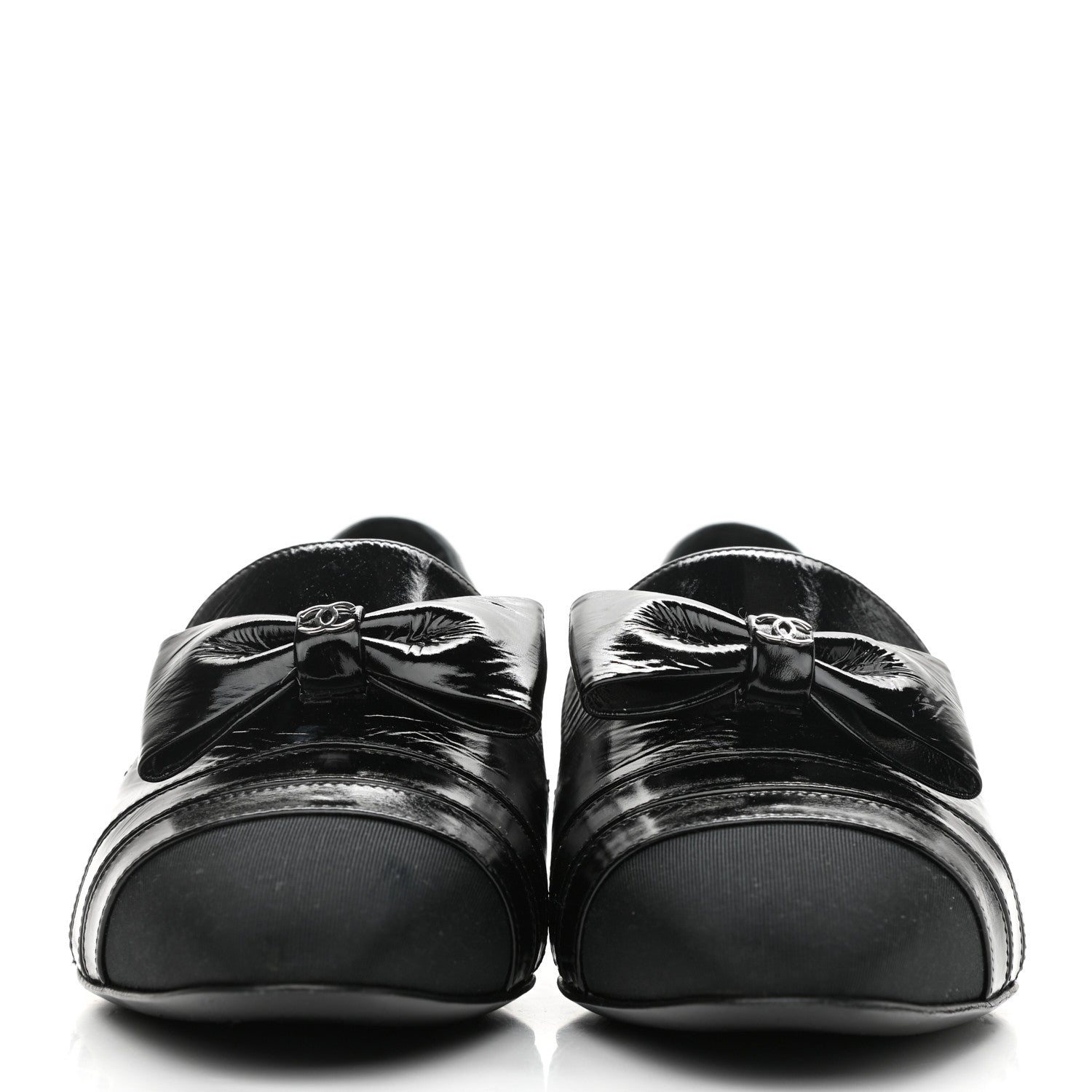 Chanel Patent Grosgrain Mocassin Loafers 39 Black 2 of 11