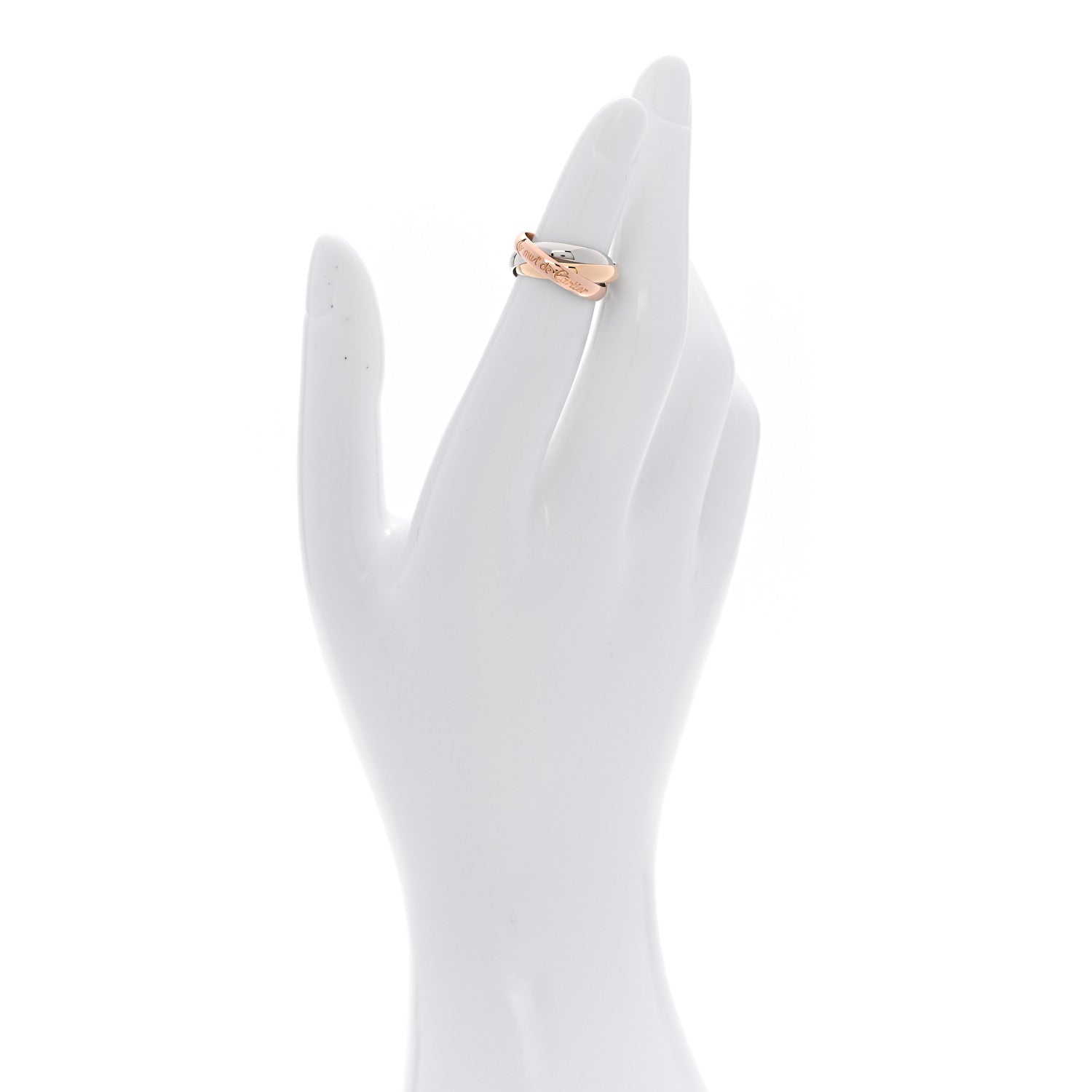 Cartier 18K Pink Yellow White Gold Classic Les Must De Cartier Trinity Ring 48 4.5 2 of 6