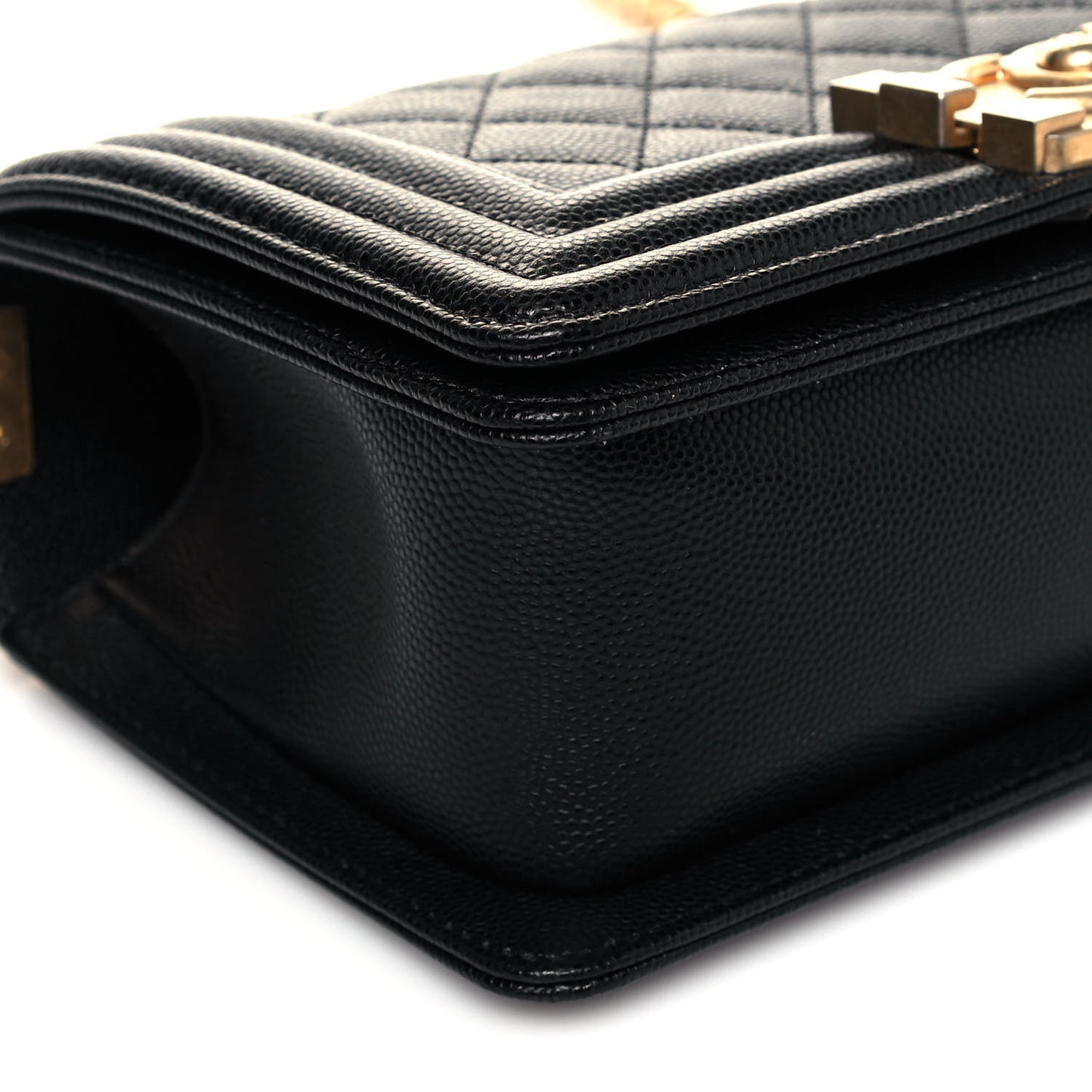 Caviar Quilted Small Boy Flap Black