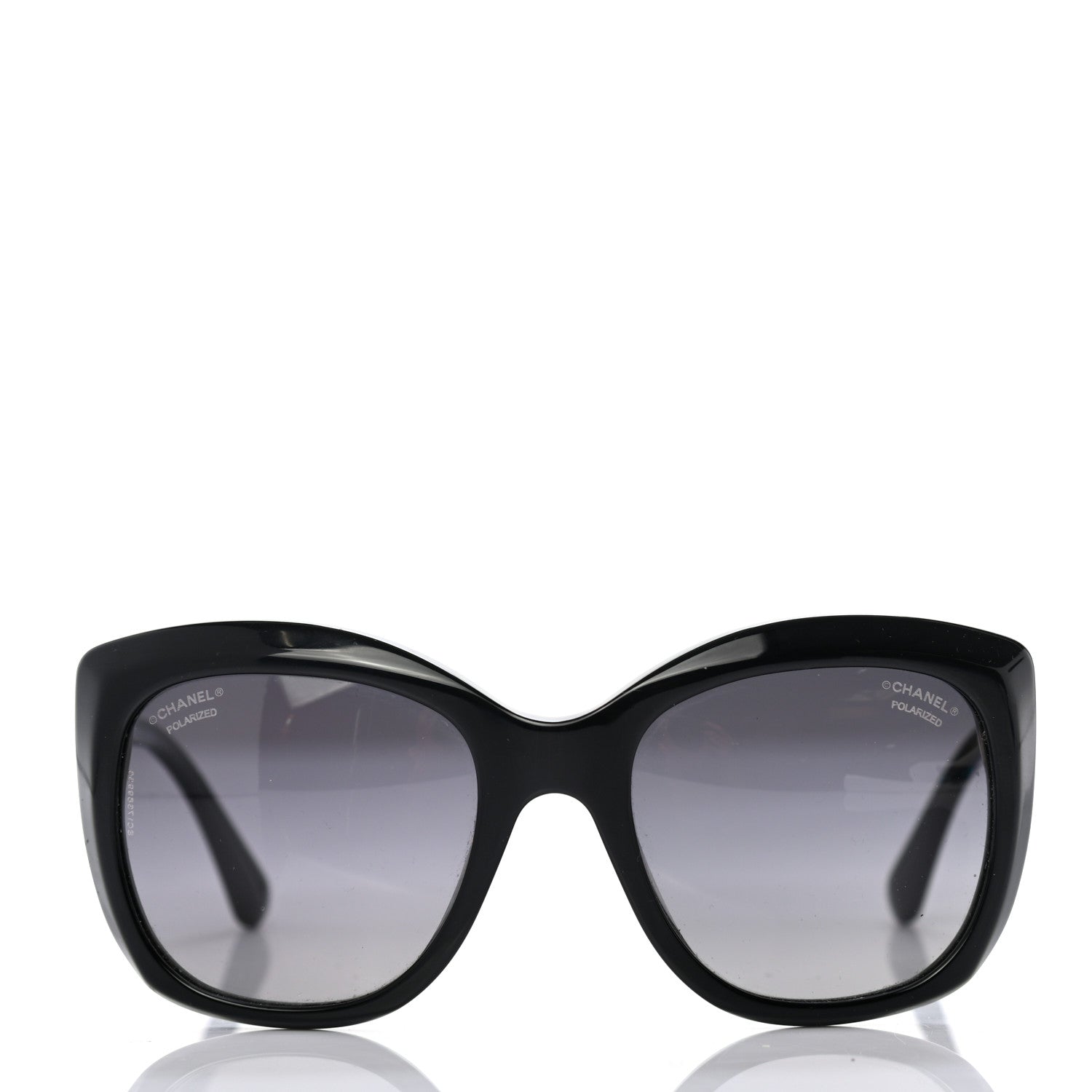 Chanel Acetate Tweed Effect CC Sunglasses Black 2 of 8