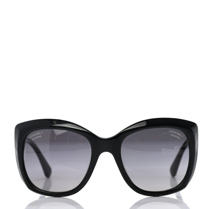 Chanel Acetate Tweed Effect CC Sunglasses Black 2 of 8