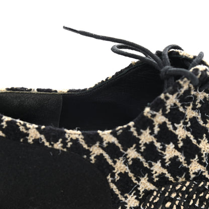 Chanel Tweed Lace Up Platform Oxfords 37 Black Multicolor 11 of 12